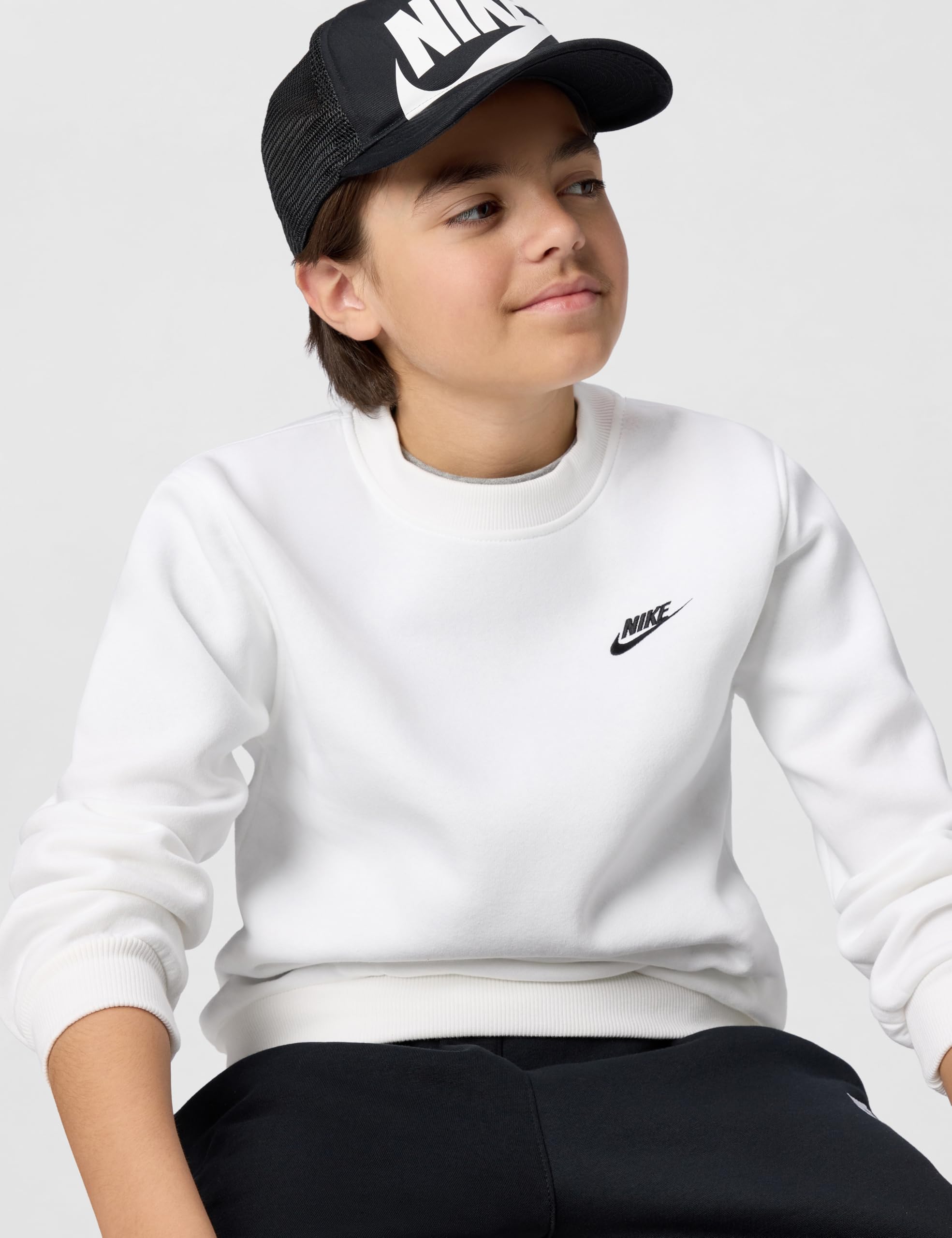 NIKE K NSW Club FLC Crew LS Lbr Top Unisex - Bambini e Ragazzi