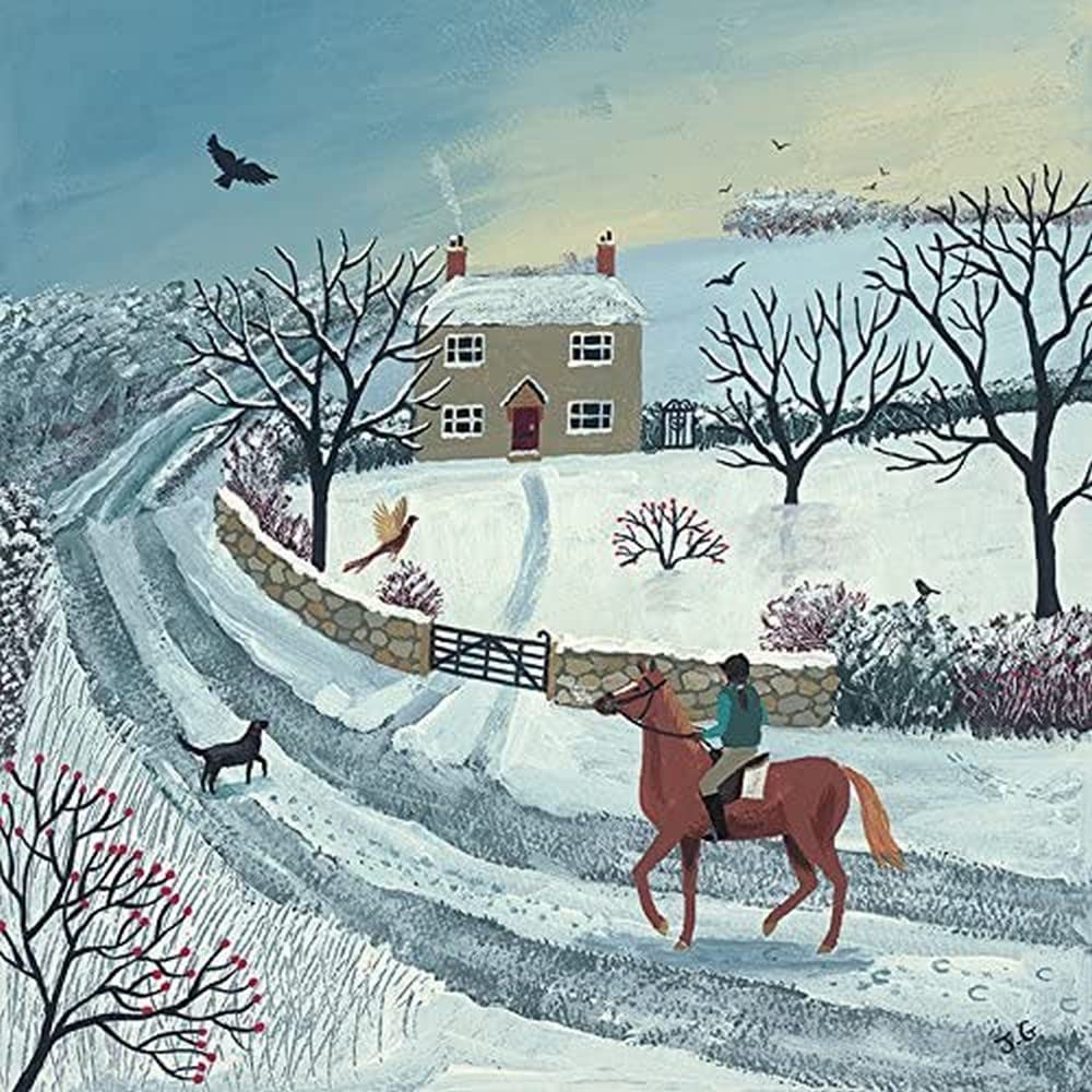 Jo Grundy Multicolour Art Group Wdc95860 The (Winter Ride) Canvas Print, Wood, 40 X 40 X 1.3 Cm