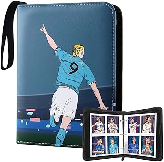 LUFEIS Football Card Holder, 480 Pockets Trading Card Album for Football, Football Card Binder with Zipper and Handle Strap, Trading Card Binder with Removable Sleeves for Trading Cards, Game Cards