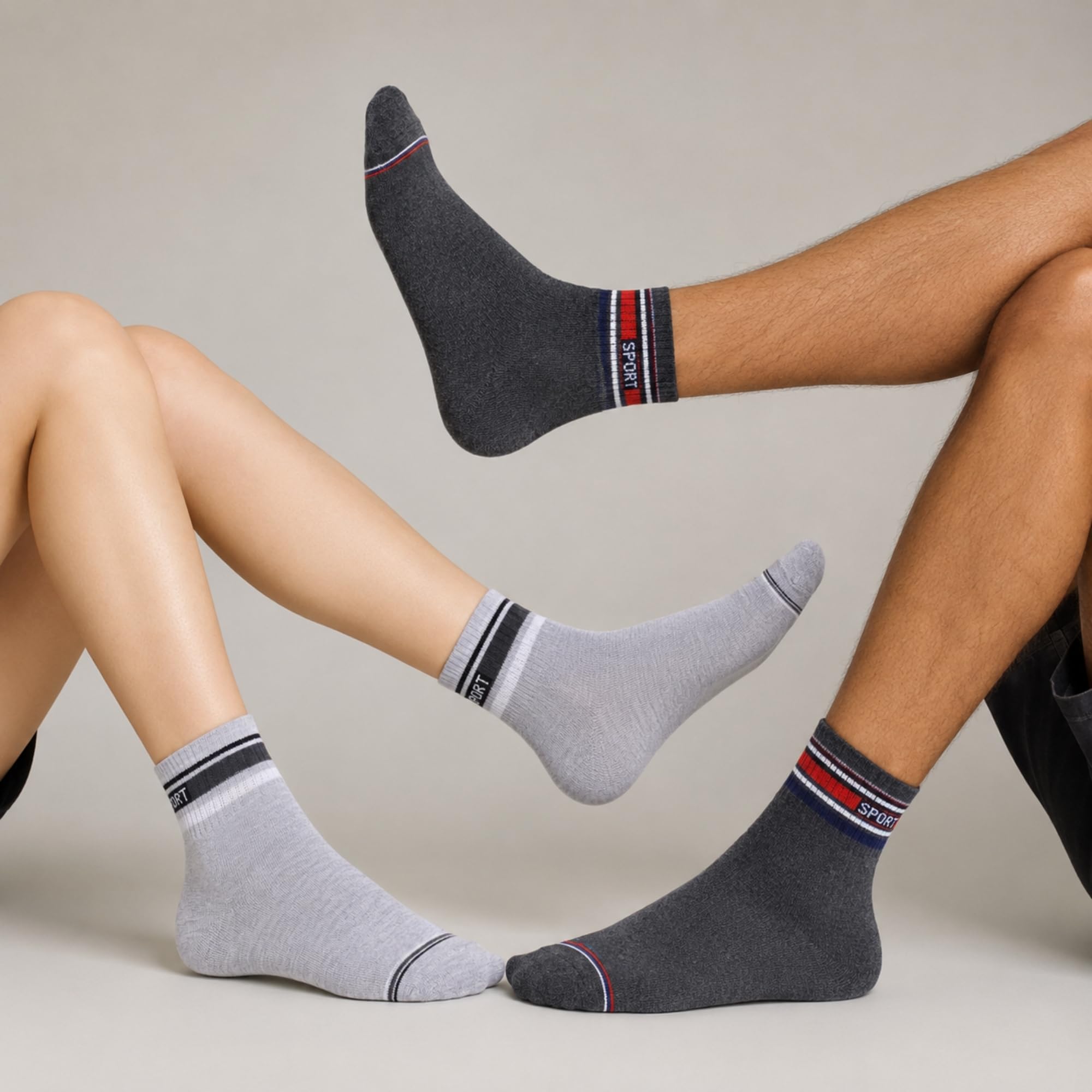 Mojaah Essentials Unisex Fine Cotton Ribbed Ankle Socks (Pack of 5, Multicolor) | Sweat Absorbent, Moisture Wicking, Ultra Soft, Breathable & Stretchable | Socks for Men & Women, Daily & Gym Wear 2