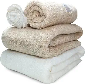 Jogo de Banho Gigante Banhão Buddemeyer Dual Air 100% Algodão 4 peças Toalha Alta Absorção Macia Grossa (Branco Bege 1011/1769)