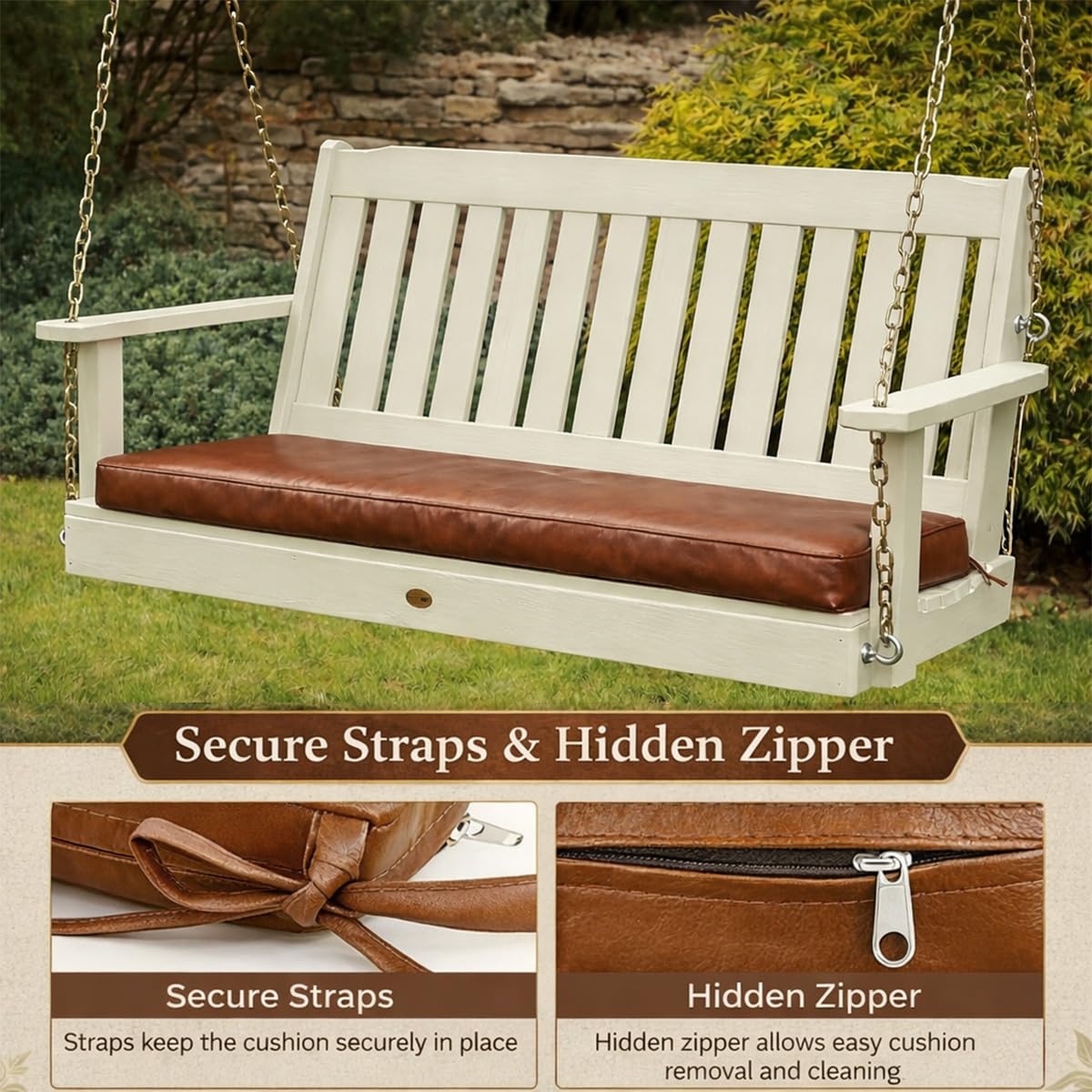Genérico CojíN para Banco Exterior 5 Cm, Cojines para Banco Cuero Impermeable, Antideslizante Y con Funda Removible, Ideal para JardíN, Patio Y Mobiliario De Exteriores,Azul,120X40X5CM