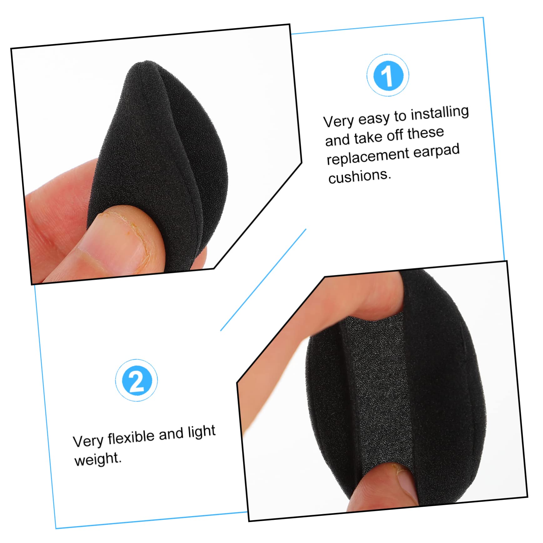 6 Set Cuscinetti Ricambio Auricolari Morbidi Spugna Copriauricolari Per Cuffie Comfort Elevato E Durata Prolungata Per Uso Quotidiano 30 Pezzi*6