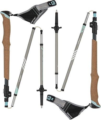 Miniatura 10 de Terrain Alpha Vertex Carbon - Bastones de trekking, bastones para caminar y senderismo, Glacier Melt