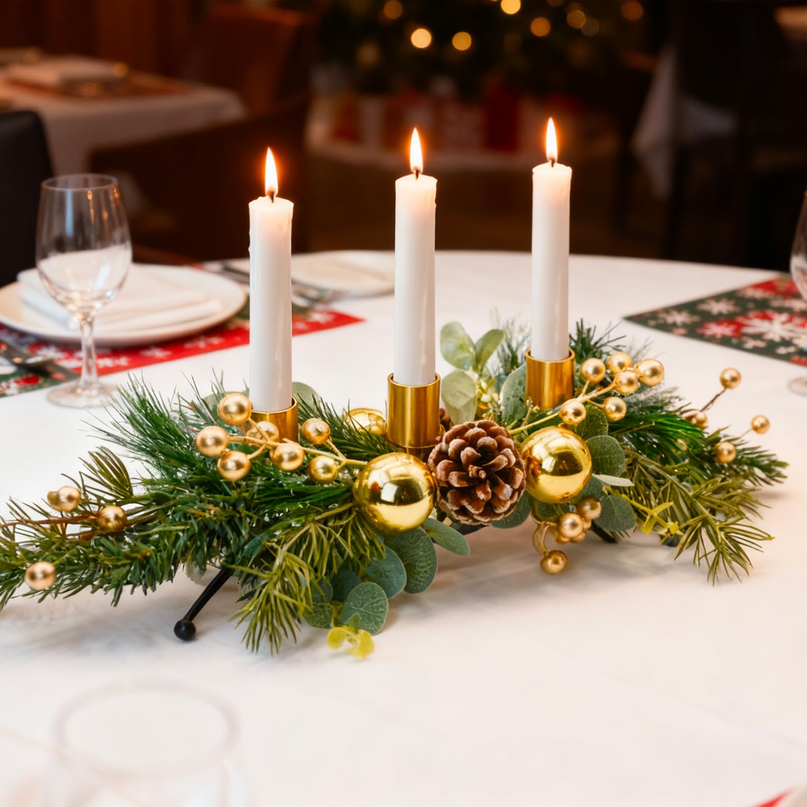 Amazon.co.jp: MrMrKura クリスマス キャンドルホルダー センター