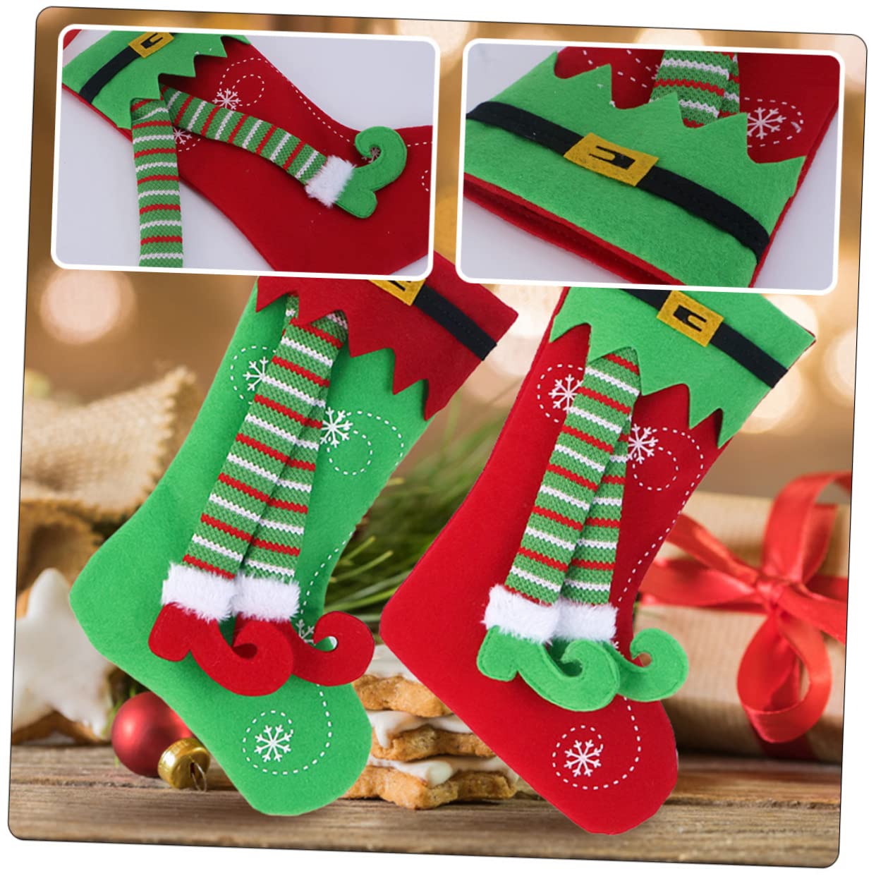 Ciieeo 8 STK Bein Weihnachtsstrumpf Weihnachtstüte mit Süßigkeiten Dekoration für Weihnachtsfeiern Weihnachtssocken Kinder weihnachtsdeko weihnachtsgeschenktüten Christbaumschmuck