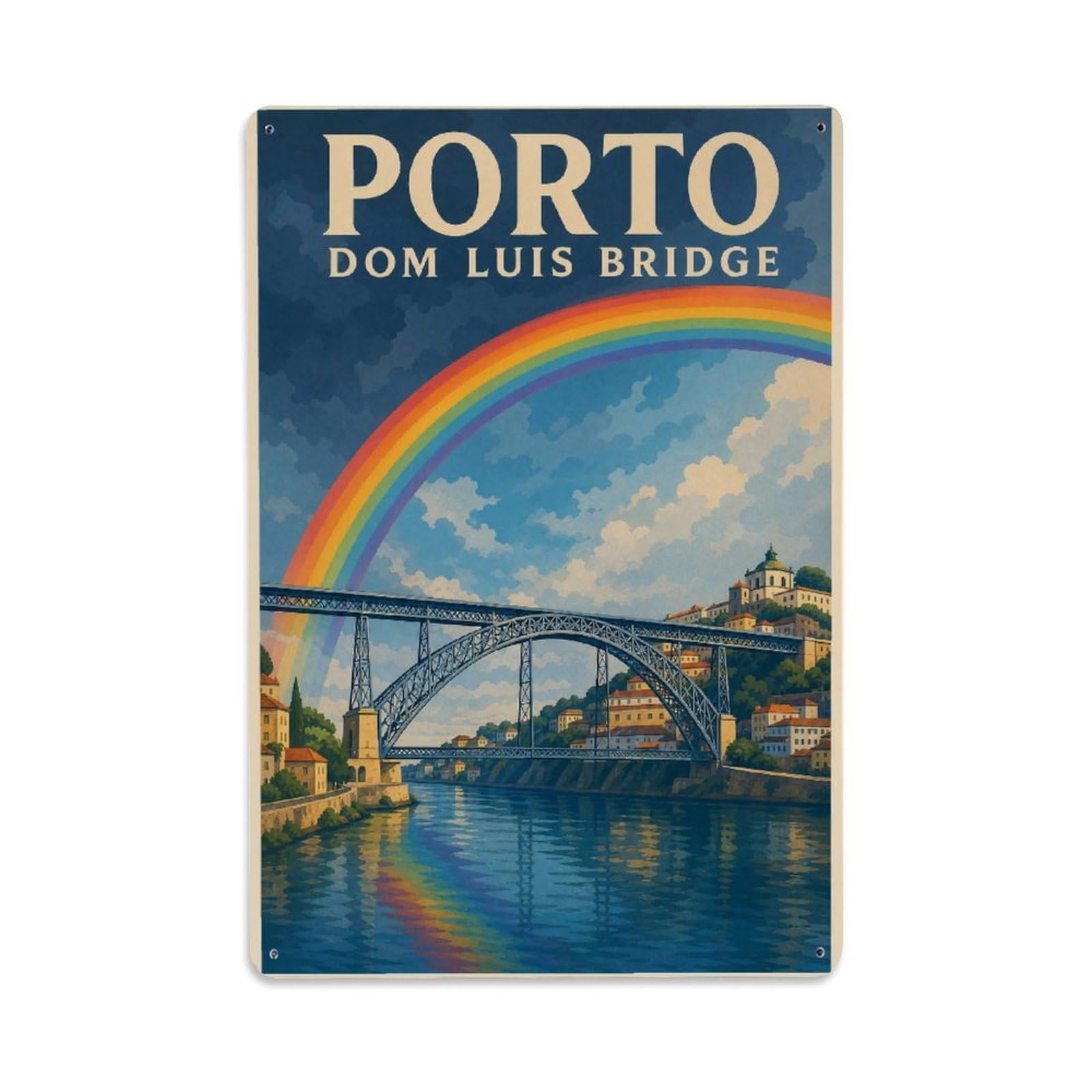 Metal Tin Sign Dom Luis Vintage Travel Portugal