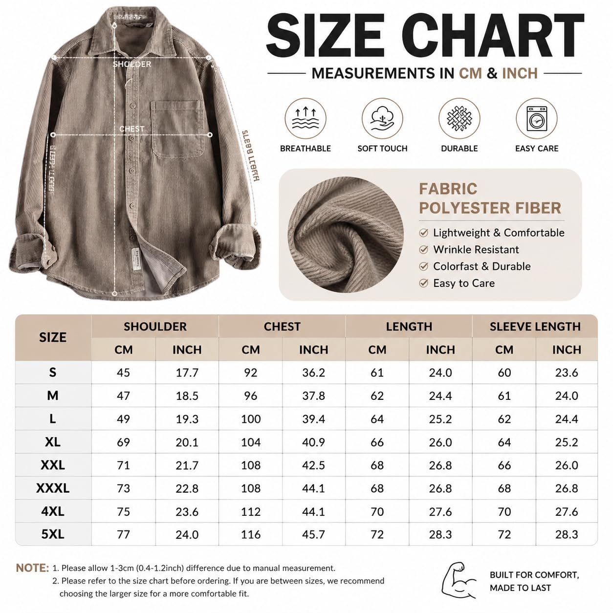 Camicia Da Uomo In Velluto A Coste, Stile Vintage Casual, Ideale Per L'Oktoberfest, Con Tasche, Vestibilità Regolare, Maniche Lunghe, Chiusura Con Bottoni, Stile Western, Perfetta Per L'Autunno E L