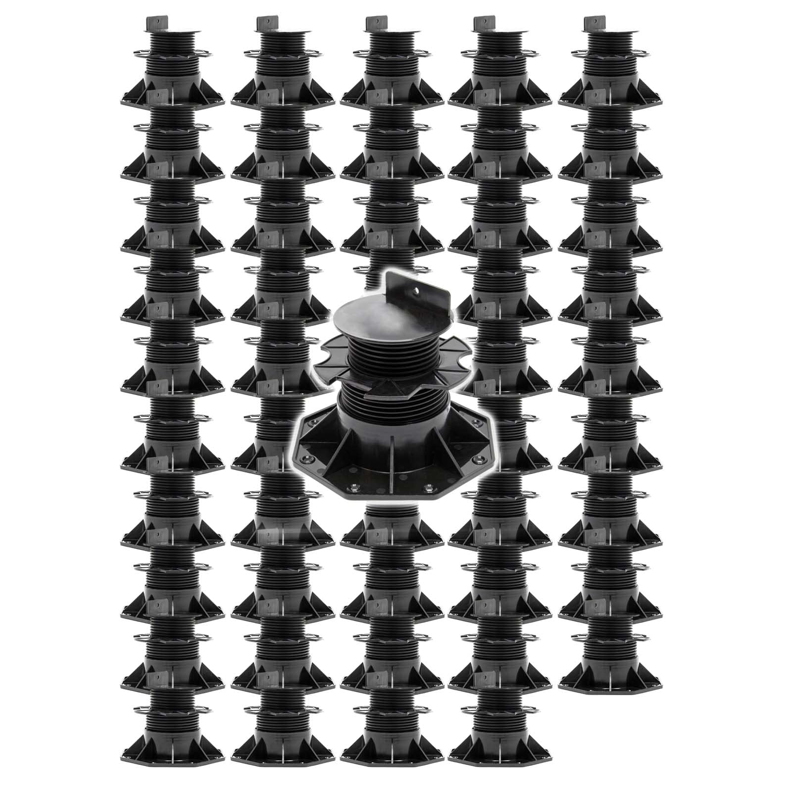 XPOtool Set 50 supporti per pavimenti galleggianti, altezza regolabile 60-​128mm Max 2700 kg, Pavimenti Decking