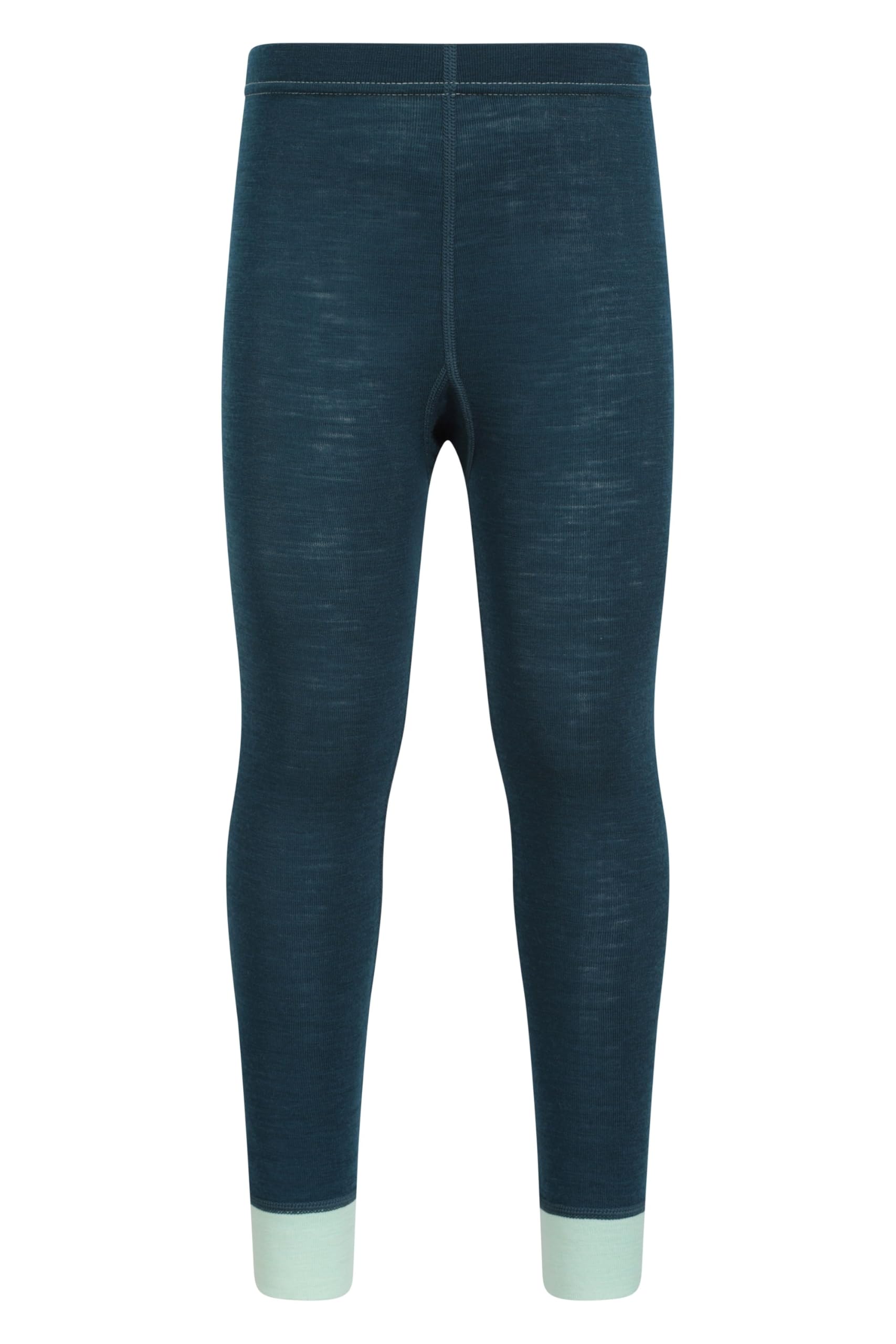 Mountain Warehouse Merino Kids Thermal Baselayer Trousers Teal (01) 5-6y
