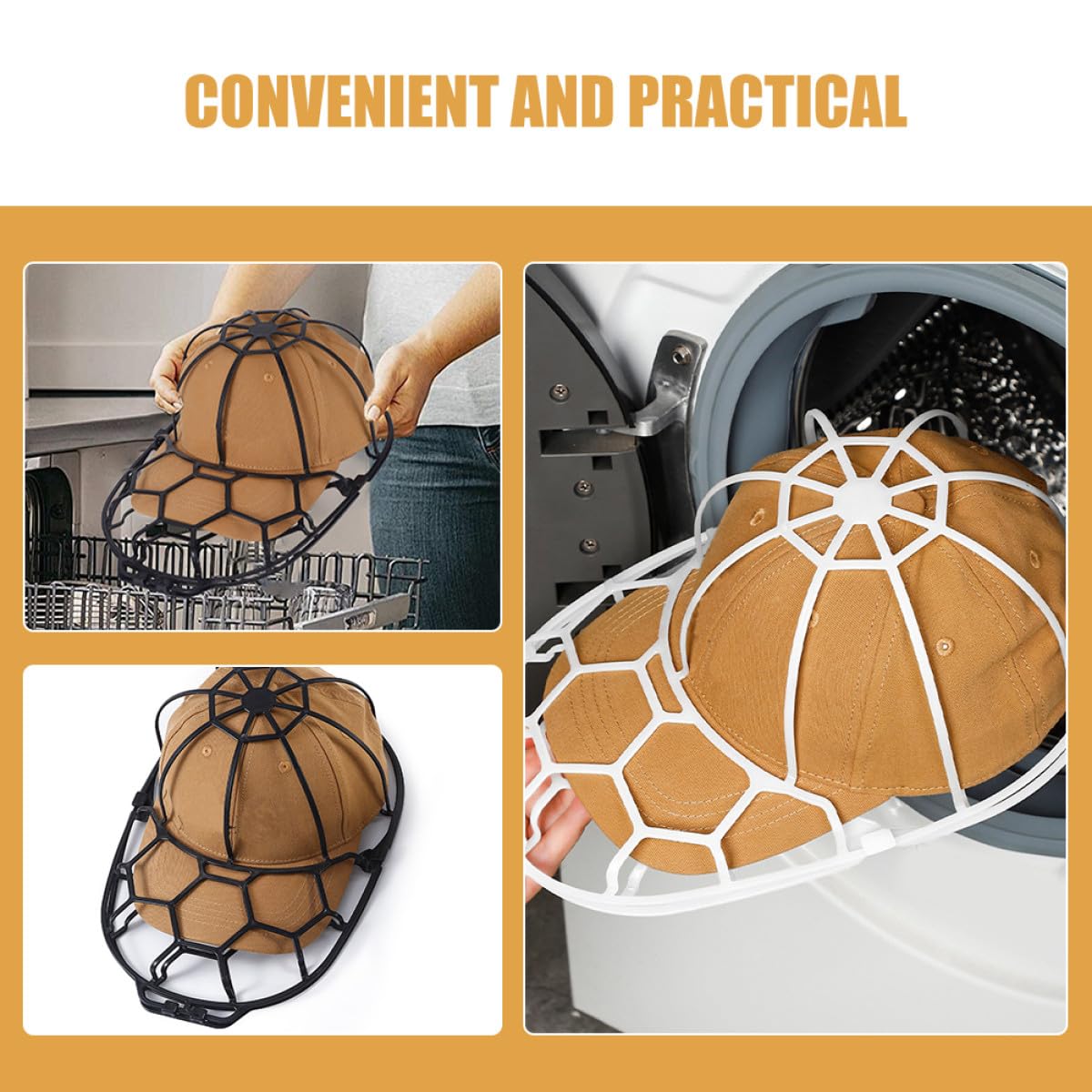 Supporto per Cappelli da Baseball in Plastica Bianca, Gabbia Protettiva per Lavaggio Facile e Comodo, Set da 2 Pezzi per Pulizia e Conservazione Sicura del Berretto