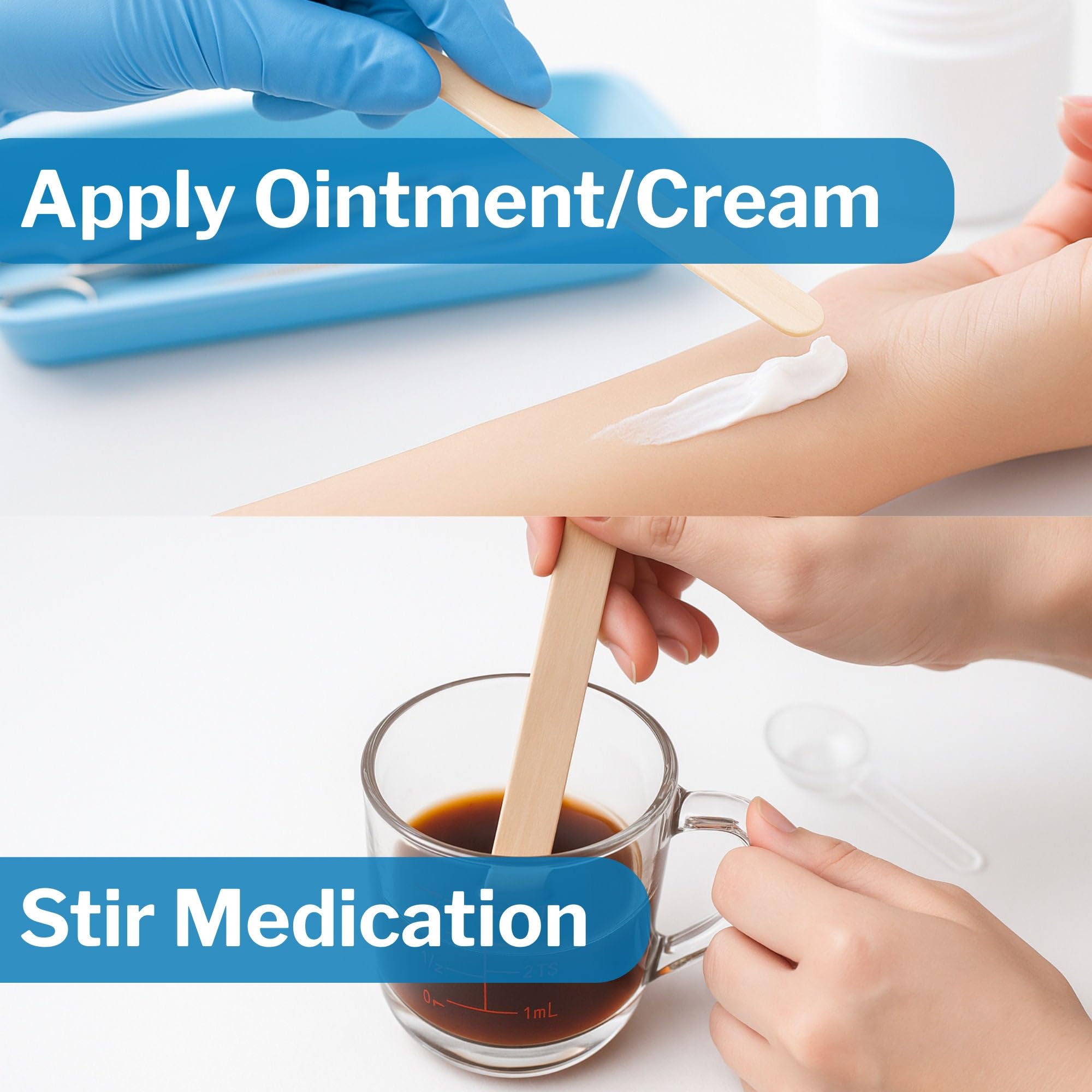 McKesson Depresor de lengua, estéril, de madera, envuelto individualmente, adulto, 6 pulgadas, 100 unidades