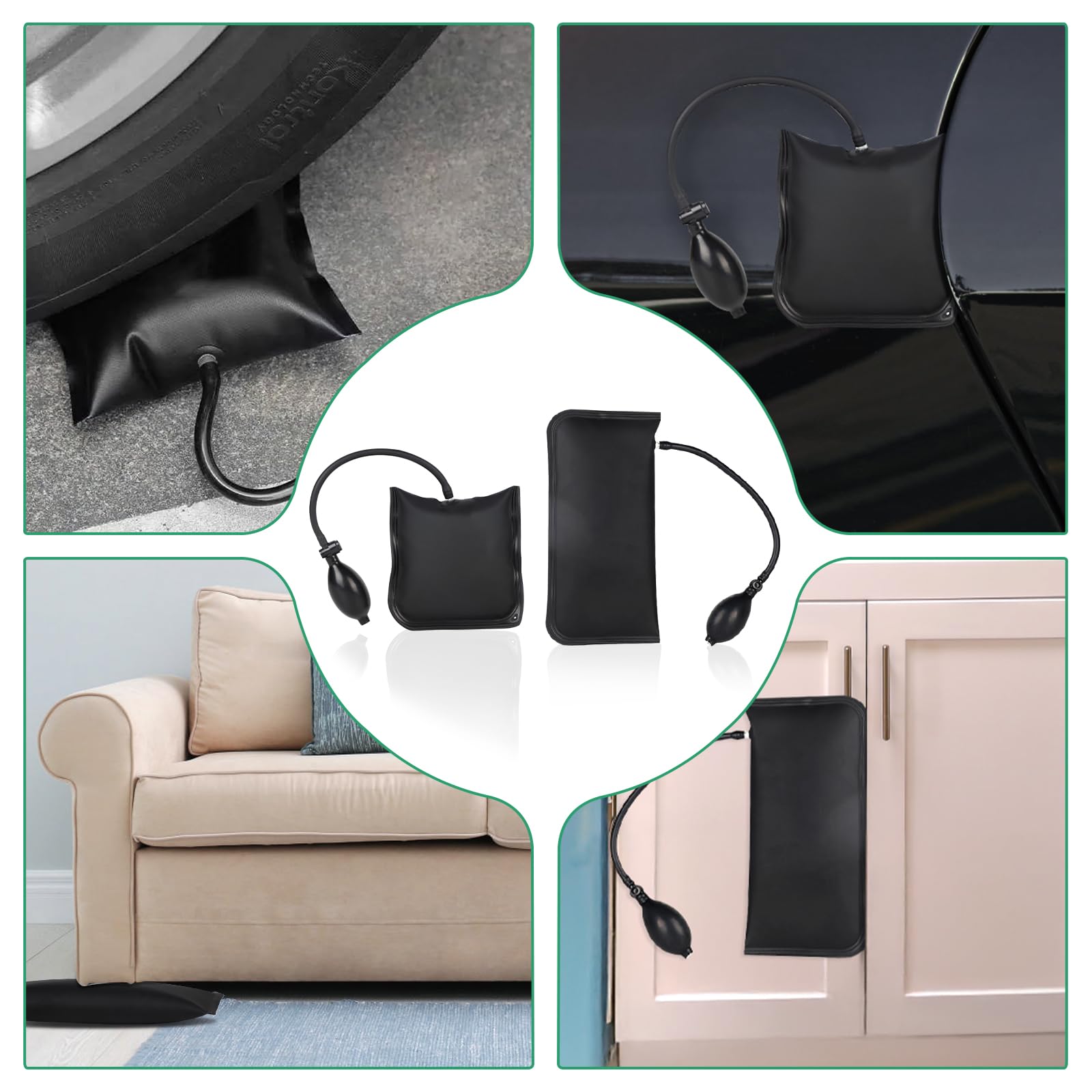 SWAWIS 24 Herramienta Profesional para Coche con Pinza de Largo Alcance, Herramienta de Palanca Cojín de Montaje en Coche y Juego de Manoplas de Emergencia para Abrir Puertas y Ventanas del Coche