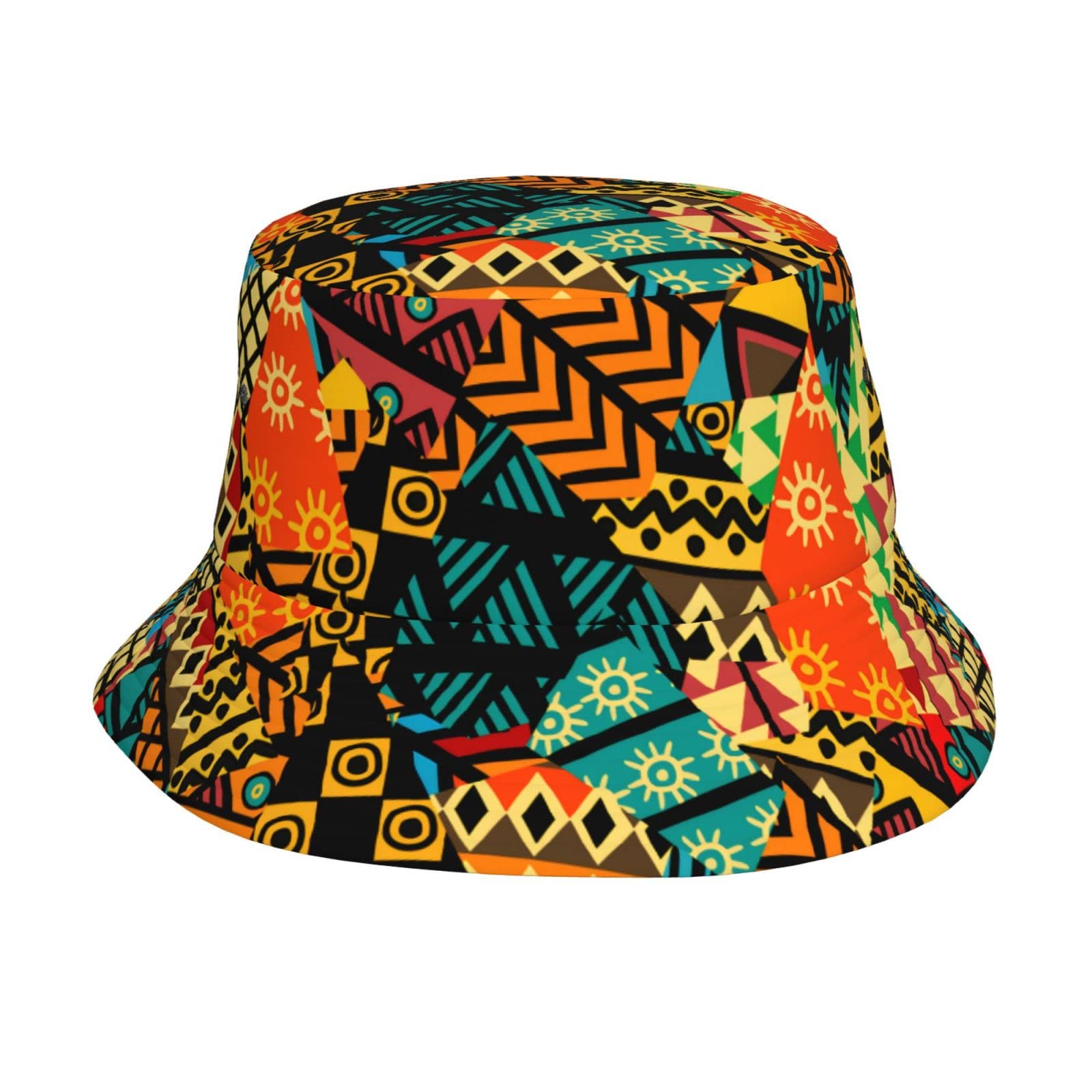 AOOEDM African Bucket Hats Fashion Ethnic Print Fisherman Hat for Women Men Packable Summer Travel Hat Outdoor