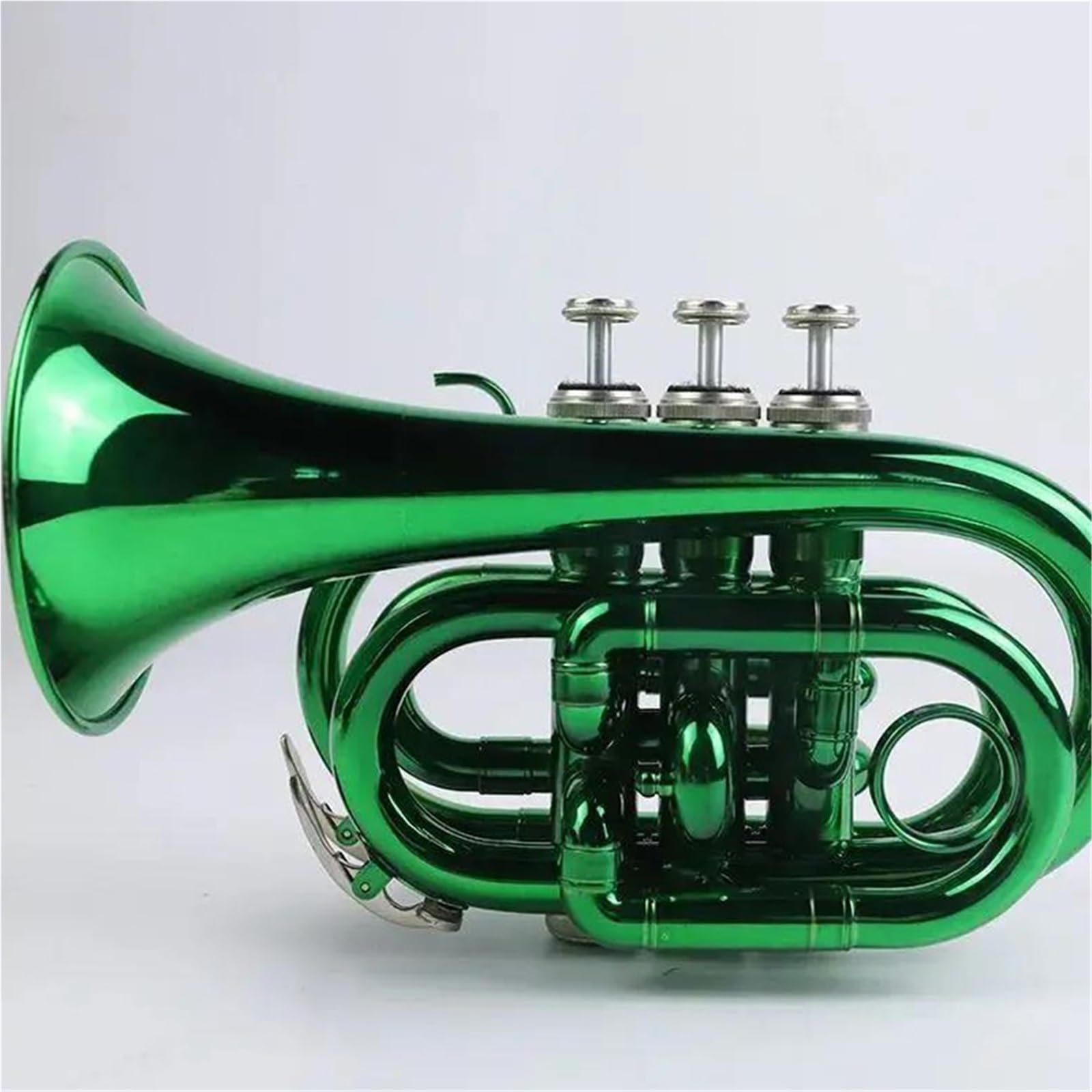 Trompeta Instrumento Musical Trompeta De Bolsillo Alto Llave Verde Plana B Actuación Profesional Para Principiantes