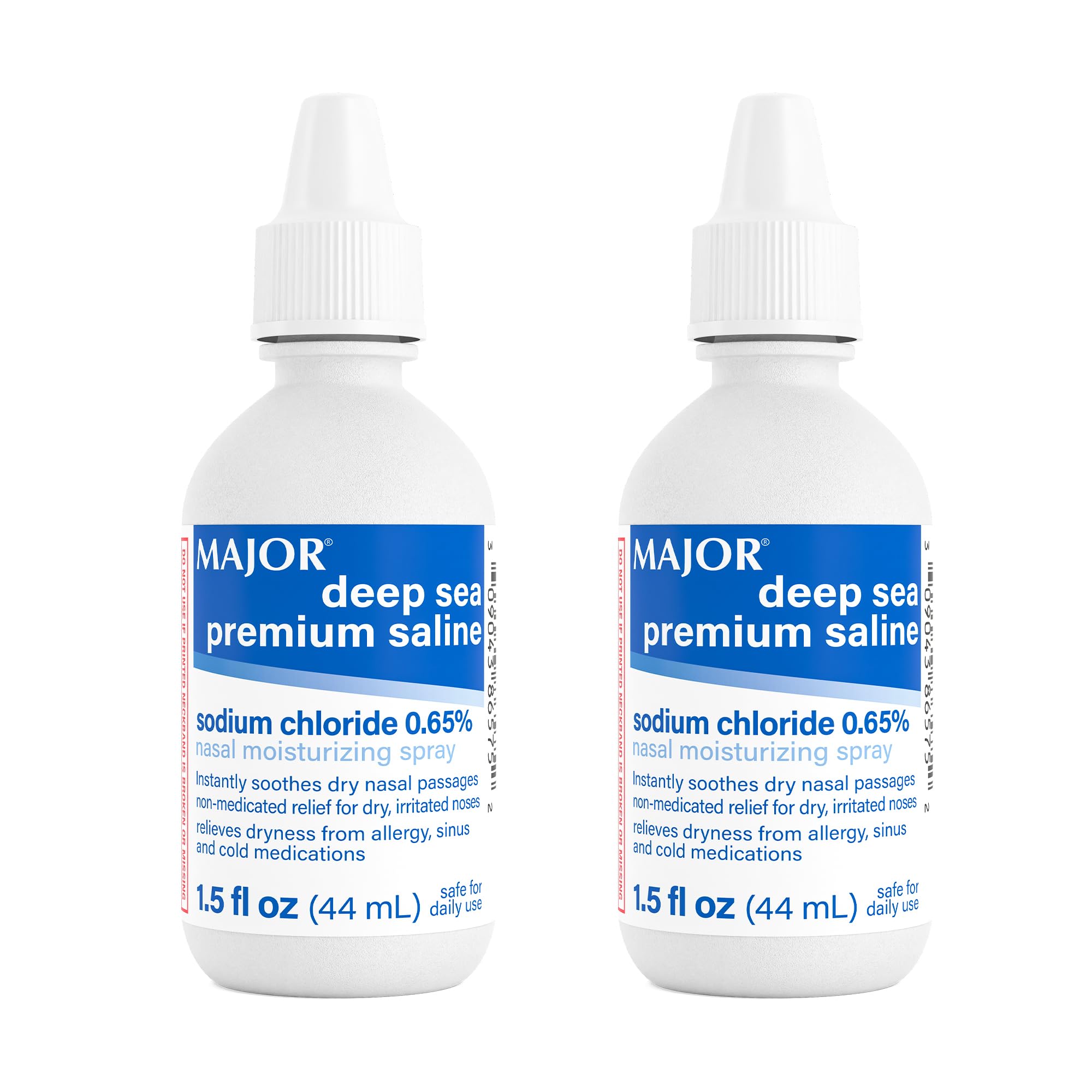 MAJOR Deep Sea Premium Saline - Nasal Moisturizing Spray for Dryness and Irritation Relief - Sodium Chloride 0.65% - 1.5 Fl. Oz (2 Pack)
