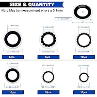 Vista 2 de Juego de 50 arandelas de sellado A/C, kit surtido de 6 tamaños, sellos de junta para puerto del compresor del sistema de aire acondicionado