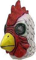 Vista 2 de Máscara de gallo de gallo de cabeza completa, accesorios de cosplay animal máscara de látex para Halloween (Cock) multicolor, Multicolorido