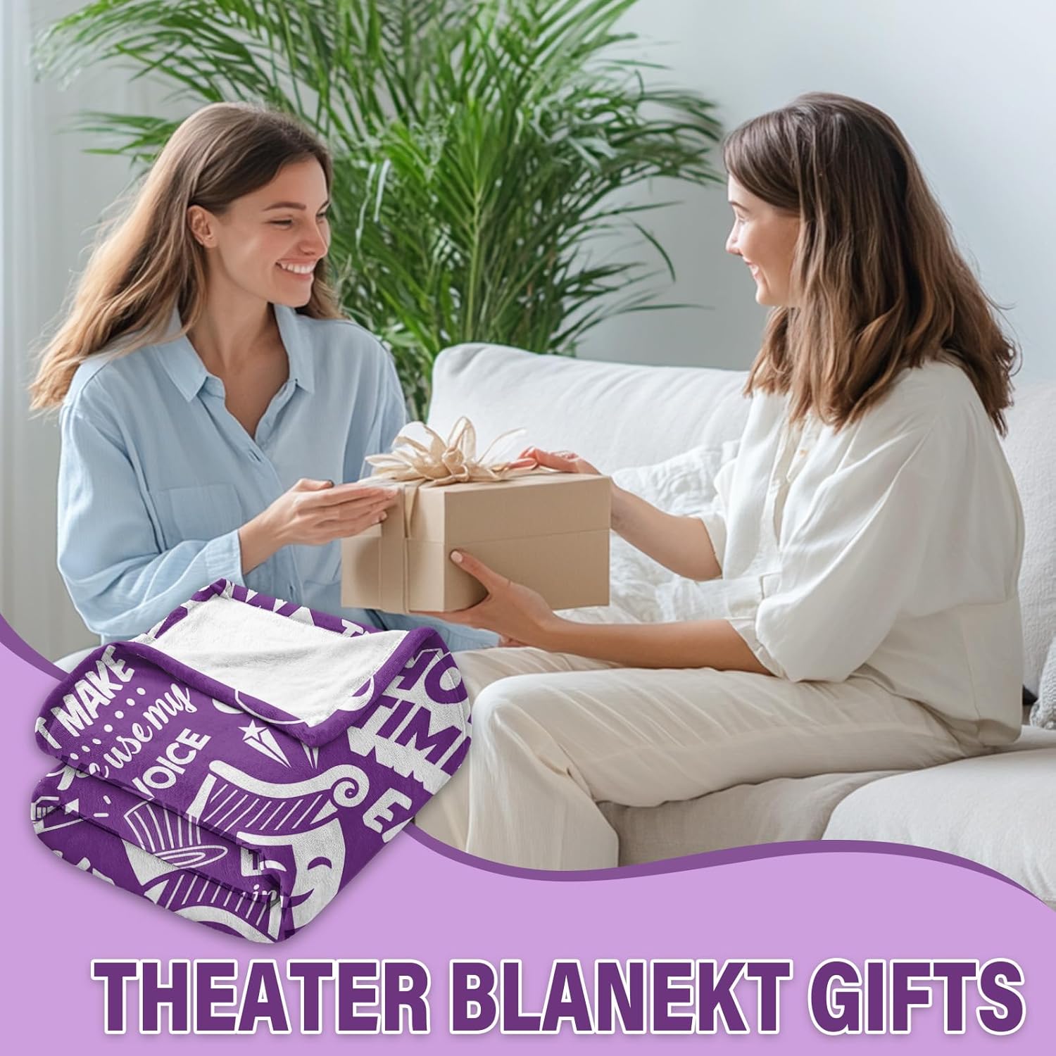 Theater Gifts for Christmas, Theater Blanket for Girls Women, Musical Theatre Gifts for Theatre Lovers, Birthday Gifts for Musical Lovers, Flannel Music Throw Blanket 50x60 in - Image 2