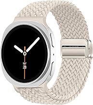 Geflochtenes Magnet Armband für Samsung Galaxy Watch 8 Armband 40mm 44mm/8 Classic 46mm Damen/Herren,Elastisch Nylon Stoff Sport Armbänder für Samsung Galaxy Watch 8 Classic Armbands 46mm/8 44 40mm