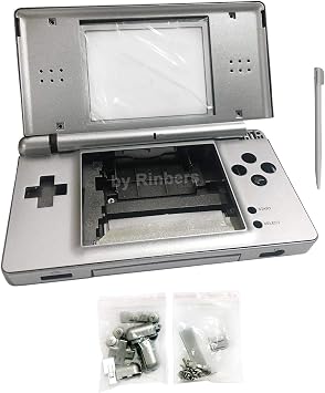 Replacement Full Housing Plastic Shell Cover Case Kit Repair Parts with Button Stylus Pen Screws for Nintendo DS Lite NDSL - Silver