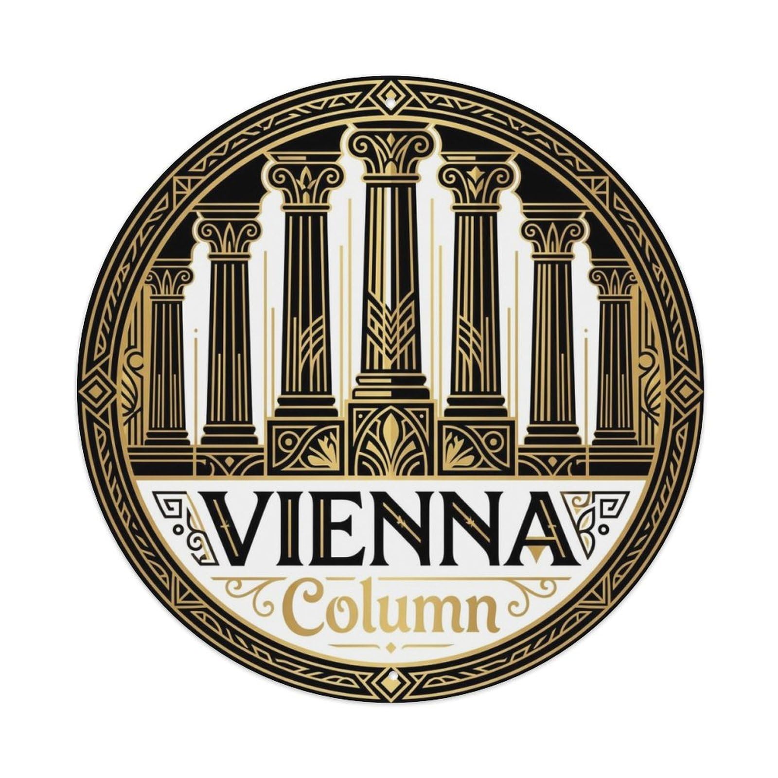 Yrnq 8X8inch Vintage Style Vintage Travel Vienna Austria Pillar Metal Tin Sign
