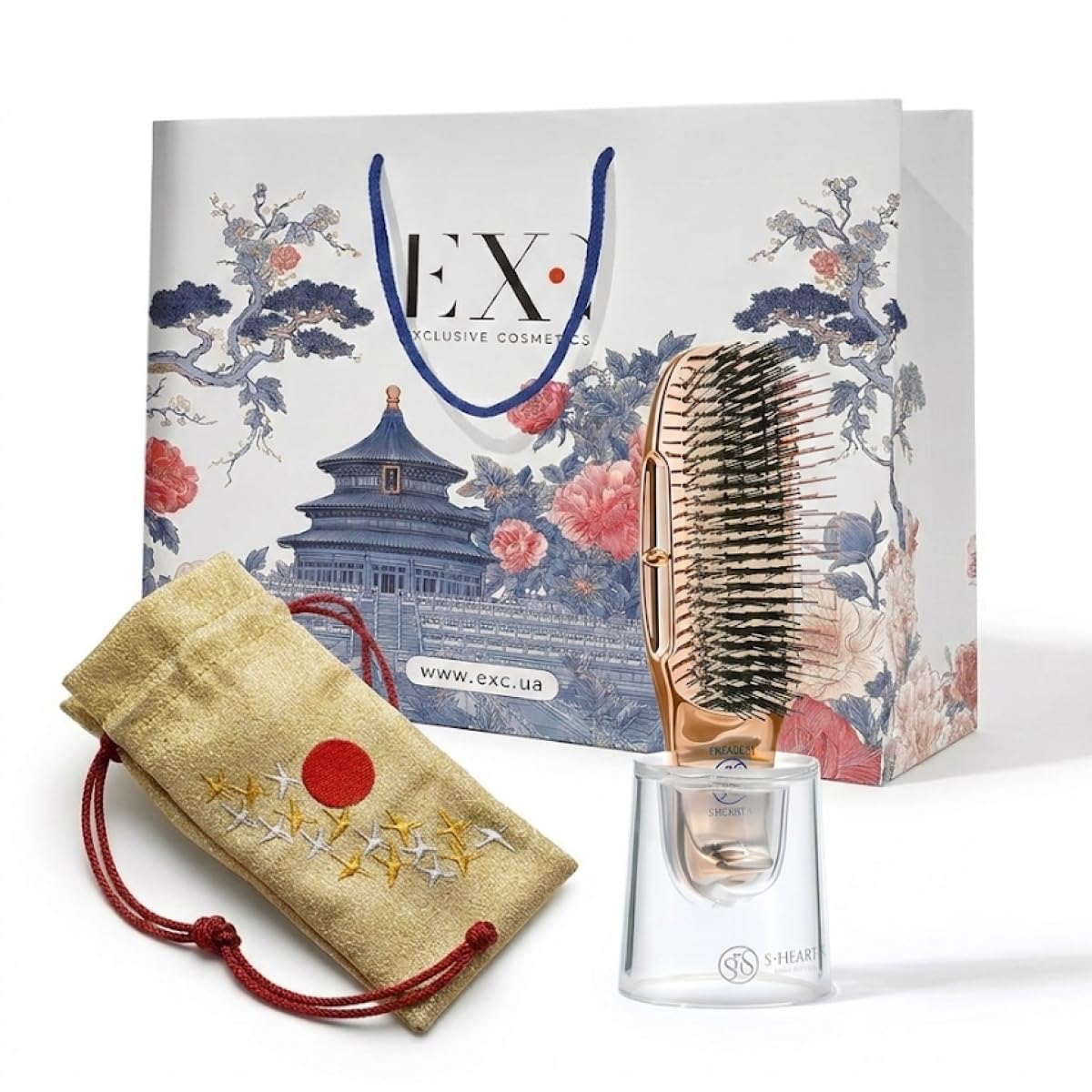S-HEART-S Kopfhautbürste Geschenkset – Gold Short