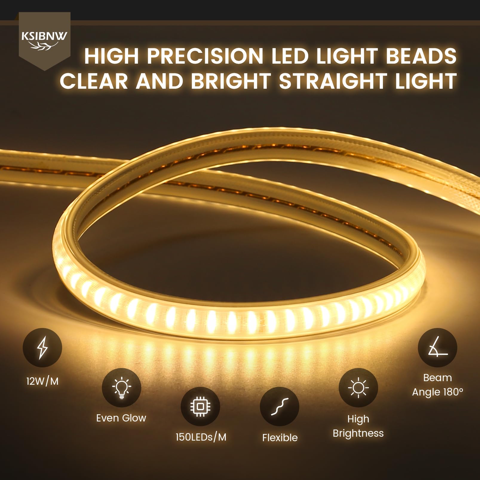 KSIBNW LED Streifen Aussenbereich 20M, 230V Neon LED Strip Wasserdicht IP65 Schlauch Neutralweiß 4000K Leiste Band Flexibel Outdoor 145LEDs/M Lichtleiste mit Netzteil und Stecker für Außen Innen Deko