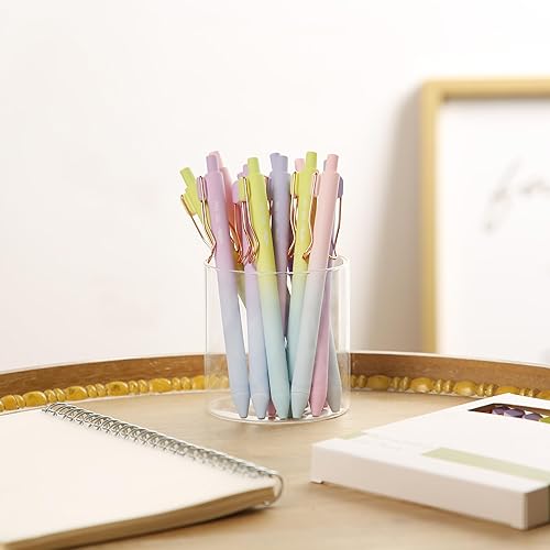 Miniatura 8 de Mr. Pen - Bolígrafos de gel retráctiles, paquete de 12, bolígrafos de gel de tinta negra de punta fina 0.5mm, barril degradado, secado rápido