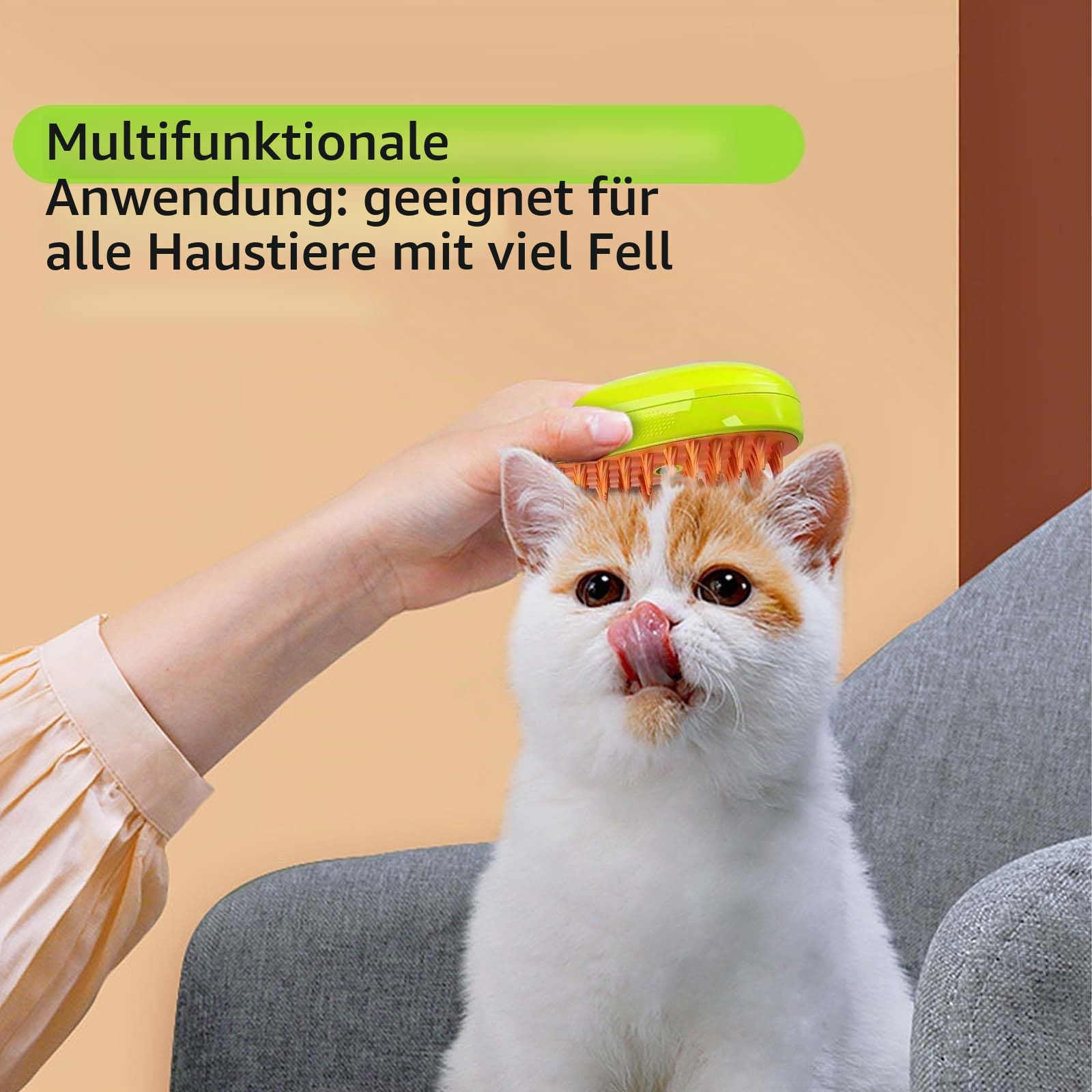 3-in-1 Katzen Dampfbürste Cat Steamer Katzenbürste Cat Spray Massage Comb Katzen Massagebürste Beseitigen Sie Fliegende Haare für Katze und Hund