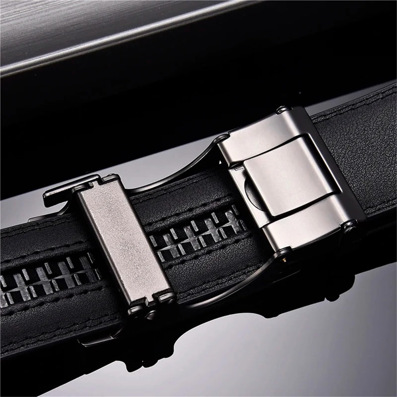 2 Stück Herrengürtel, vielseitiger echter Gürtel for Junge Männer, lässiger Gürtel, einfacher Gürtel, Business-Herrengürtel(Black,115CM)
