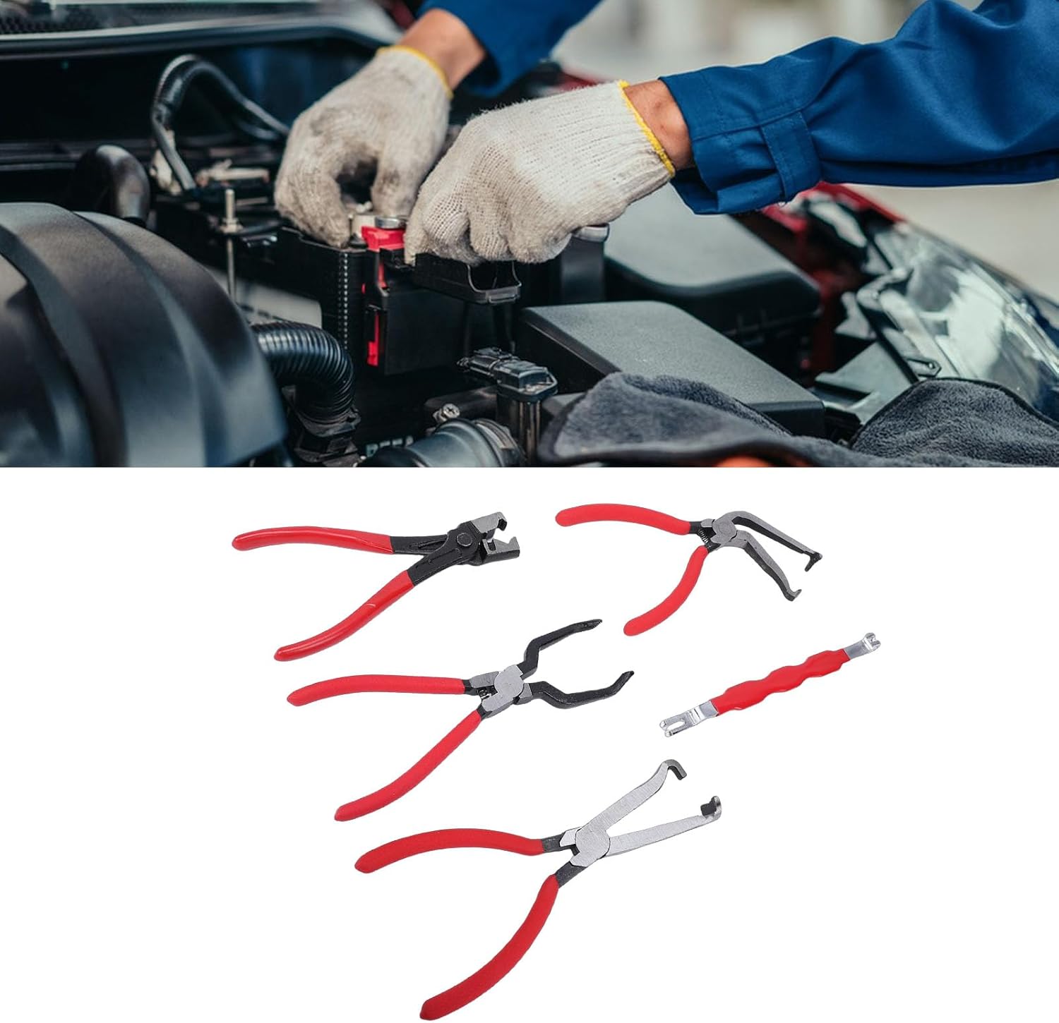Electrical Disconnect Pliers, Double Head Multifunctional Wire Terminal Extraction Pliers with Serrated Jaws, Ideal for Automotive Repair, Cars & Trucks Electrical System Tools
