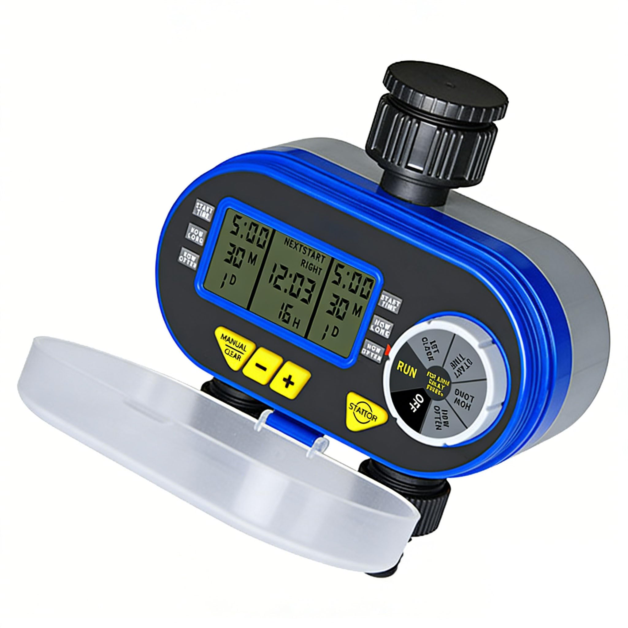 Efficient Two-Section Watering Device for Home Gardens with Manual Override Function Zone Automatic Plant Watering Timer with LCD Display