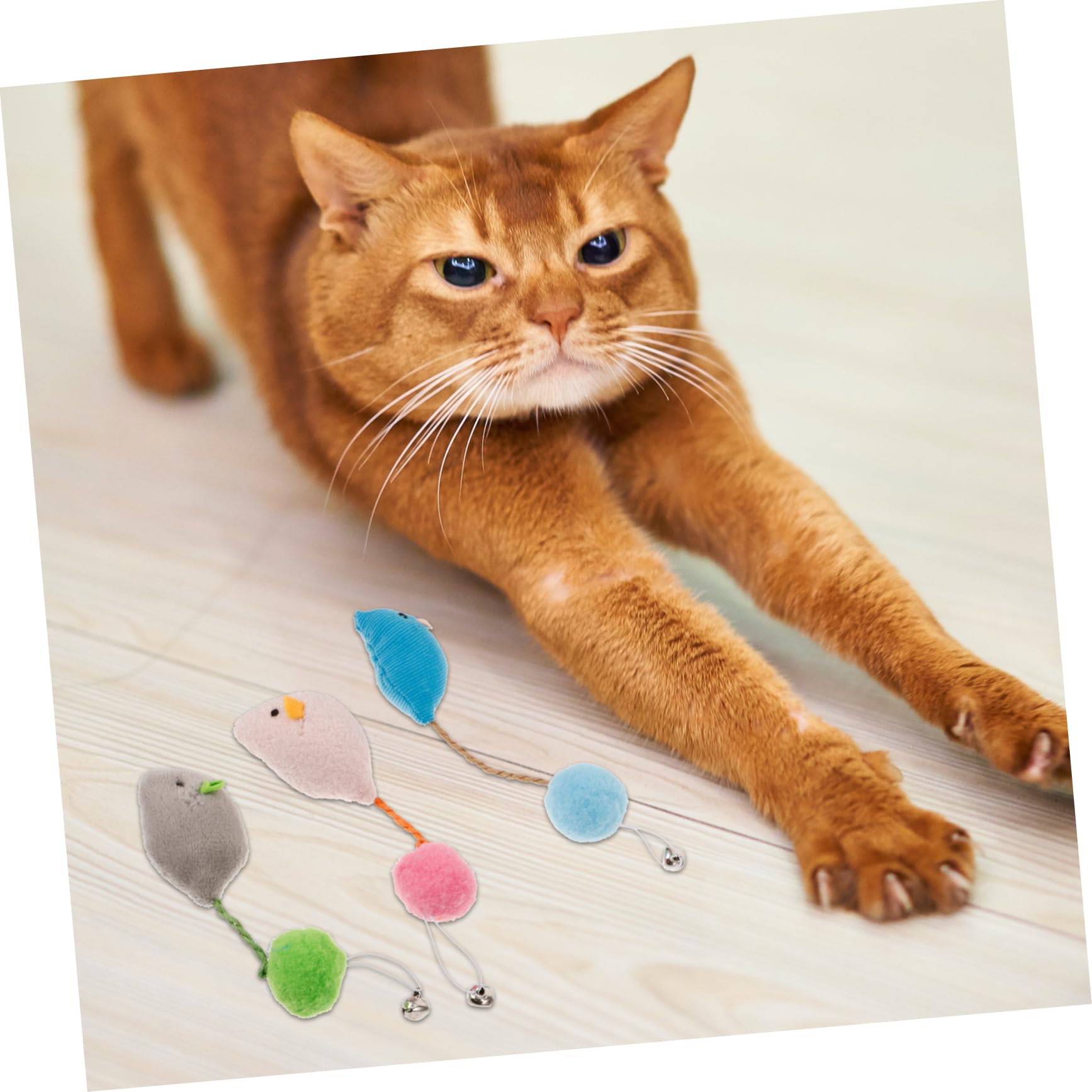 Mikikit 6pcs Souris en Peluche Jouet pour Chat Jouets pour Animaux de Compagnie Stimulation Mentale Interactif pour Chats Intérieur