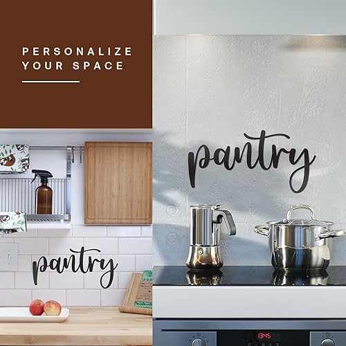 Miniatura 7 de Vivegate Letrero de metal para pared de despensa, 15 x 8 pulgadas, decoración moderna de despensa de granja, letrero de metal grande para colgar