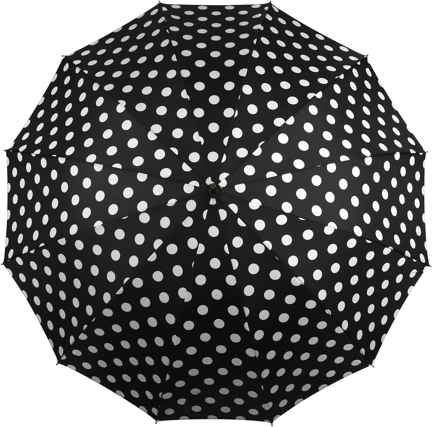 Agaric Classic Wooden Hook Handle J Stick Umbrella Auto Open Windproof Umbrella for Women (Black) - Image 5