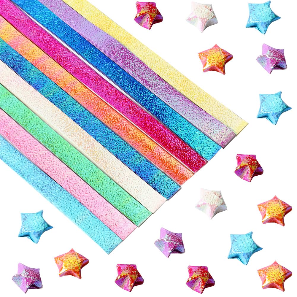 Papier pour origami SUNNYCLUE lot de 900 feuilles 10 couleurs nacrées pour projets artistiques
