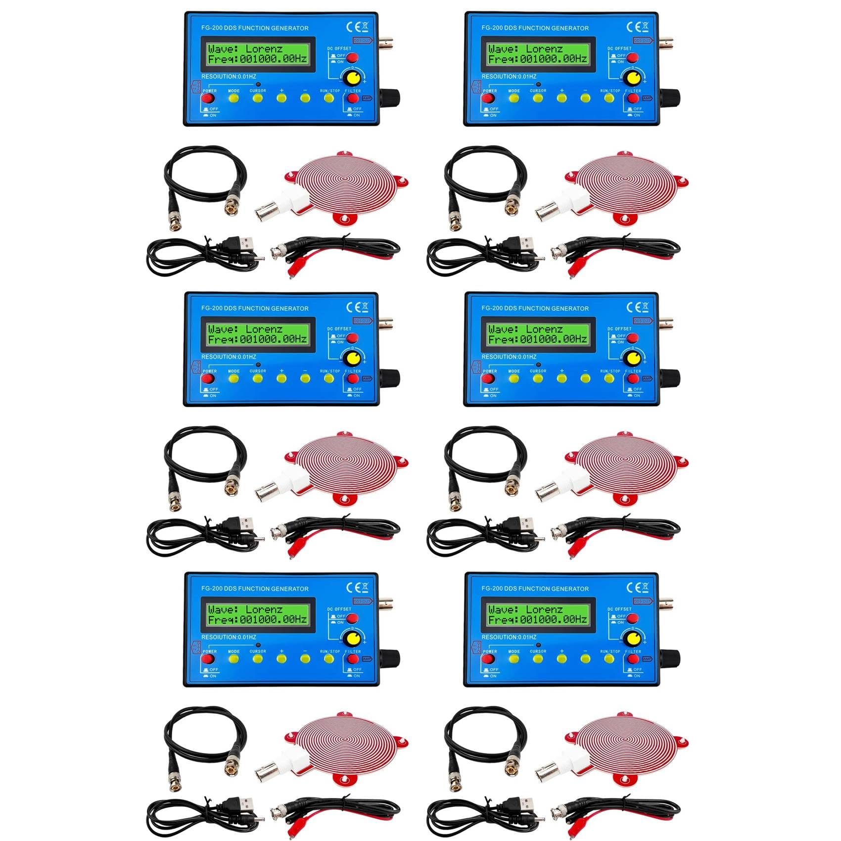 Jnchdghwa 6X FG200 DDS Function Signal Generator Counter 0.01Hz-500KHz Signal Source Module Sine+Square+ Waveform