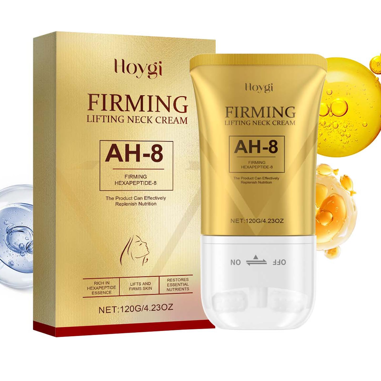 Ah-8 Firming Neck Cream, Tighten And Lift Neck Cream, Neck Firming Creams Contain Hexapeptide, With Double Roller Massage
