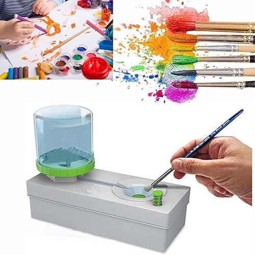 Brush Rinser Set Electric Makeup Brush Cleaner Machine, Paint Brush Cleaner Brush Rinser Running Water Circulation Paint Brush Cleaner Art Supplies