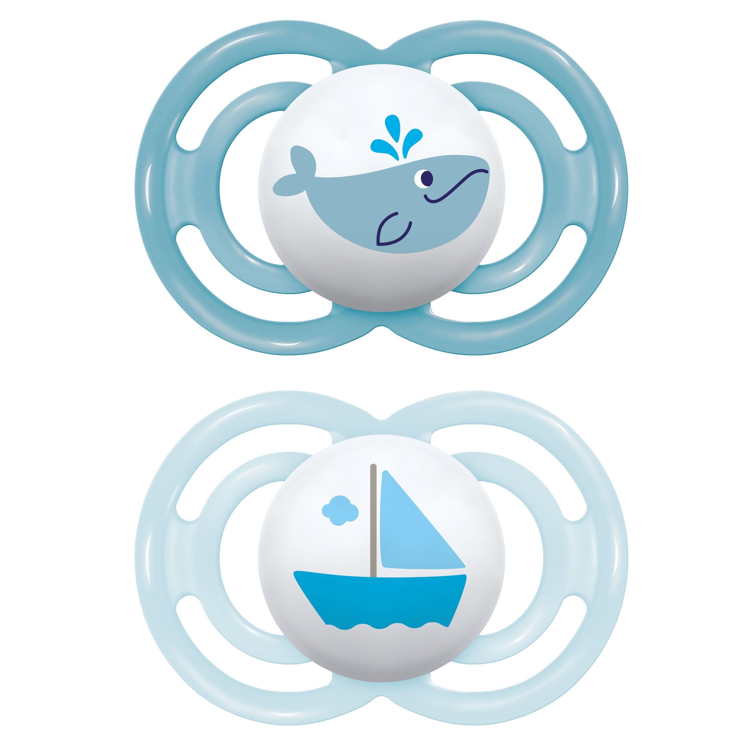 MAM Perfect Confezione Doppia Succhietto 16+ Mesi (Set da 2), Ciuccio MAM 16 36 mesi silicone per uno sviluppo sano del cavo orale, Kit da 2 accessori neonato con porta ciuccio sterilizzatore, Azzurro