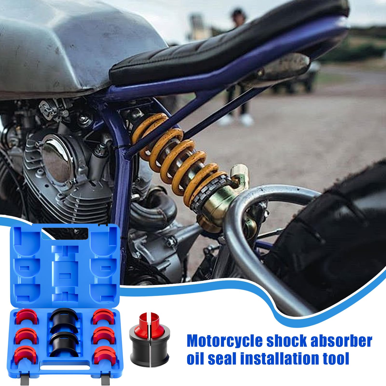 Generico Kit Attrezzi Tenute Kit per Moto | Attrezzatura Ergonomica Montaggio Guarnizioni Ammortizzatori per Officina Casa Esterno Moto Motocicletta