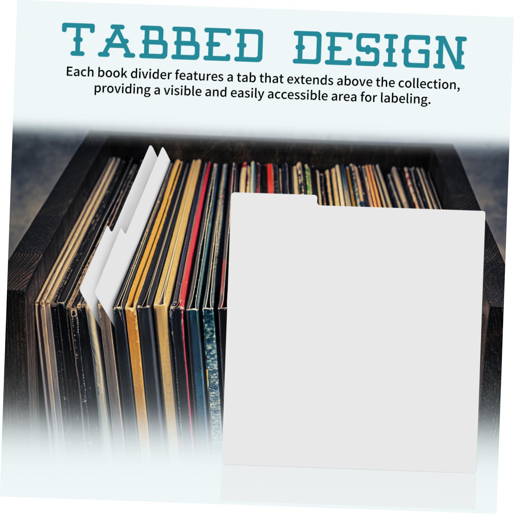DOITOOL 20 Stck. Vinyl Schallplatten Trennblätter aus Langlebigem PP Wasser und Schmutzresistent mit Abgerundeten Ecken Beschreibbaren Register Tabs für Flexible Album Organisation Sicher