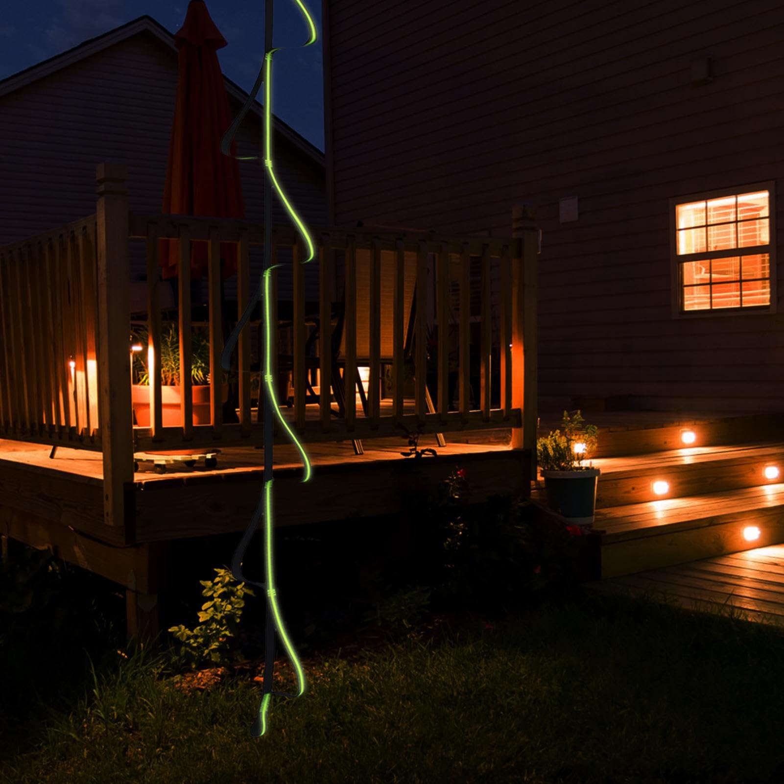 Outdoor Rope Ladder Swing - 7 Step Climbing Aider with Hooks, Toddler Treehouse Play Ladder | Multi-Purpose Indoor Rope Strap, Foot Loop Climbing Accessory with Stainless Steel Hook for Backyard Fun