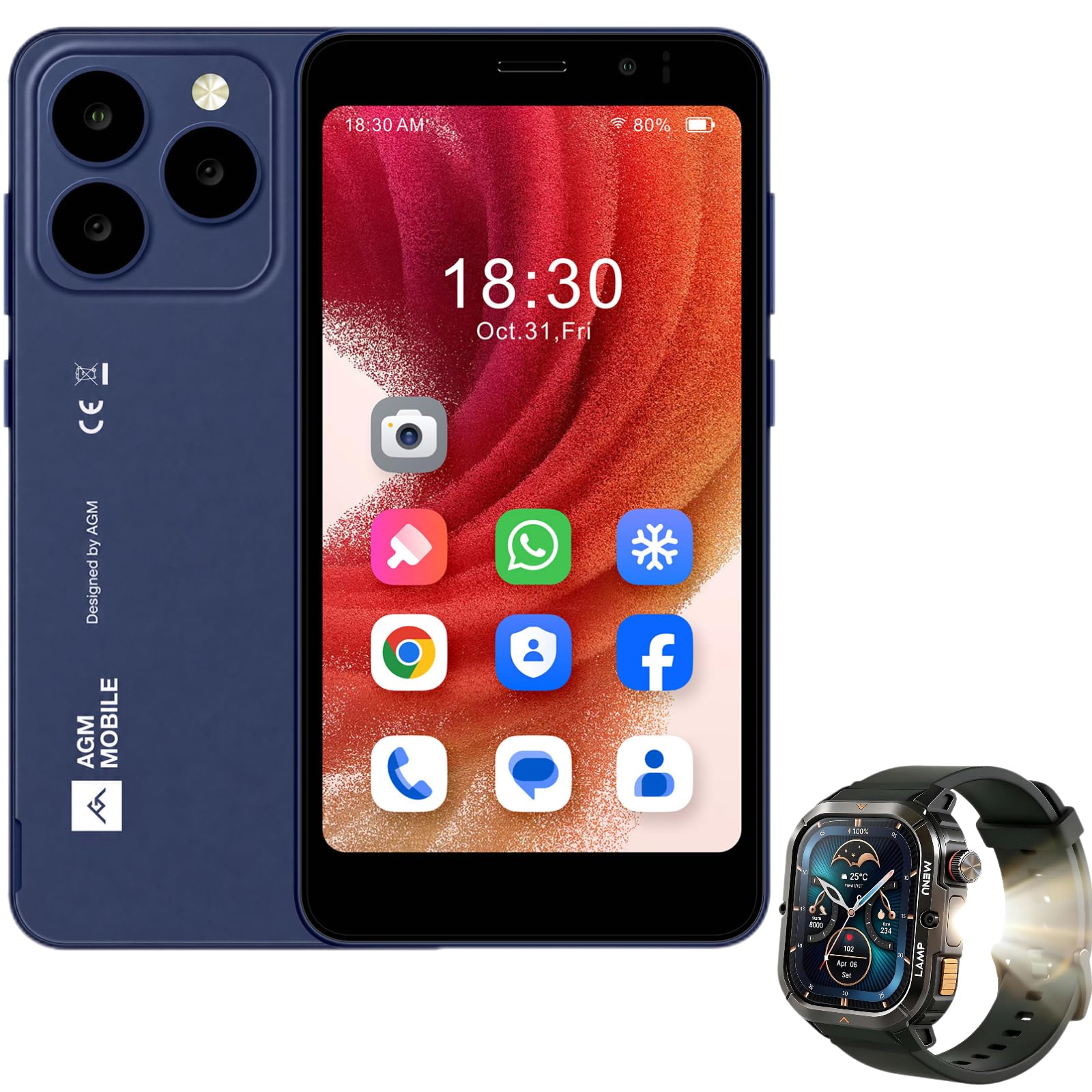 AGM Note N2 Smartphone Android 16 Go + Legion 3 Militär Smartwatch Herren