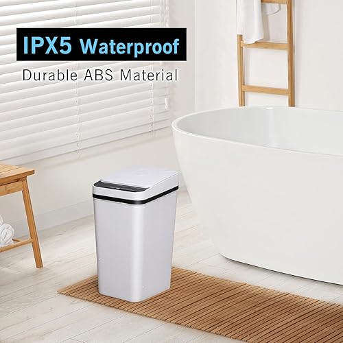 Miniatura 2 de Basurero de baño sin contacto de 2.2 galones, con sensor de movimiento automático inteligente, cubo de basura pequeño con tapa para sala de estar,