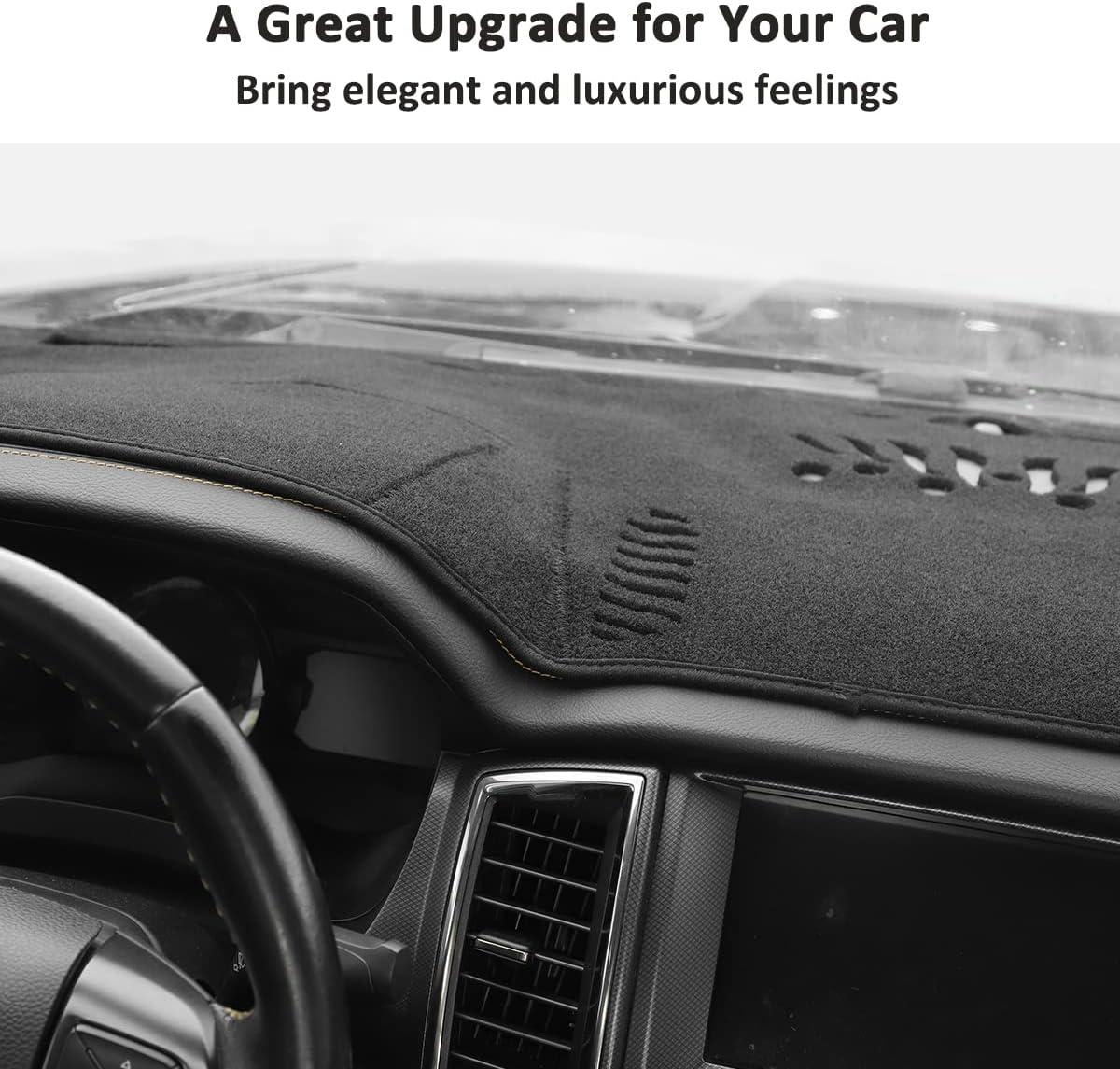 Black Dashboard Dash Board Cover Mat Carpet Compatible with Ford Ranger Wildtrak 2015-2022 Car Interior Dash Covers Dashboard Mat Pad (Left Hand Drive)