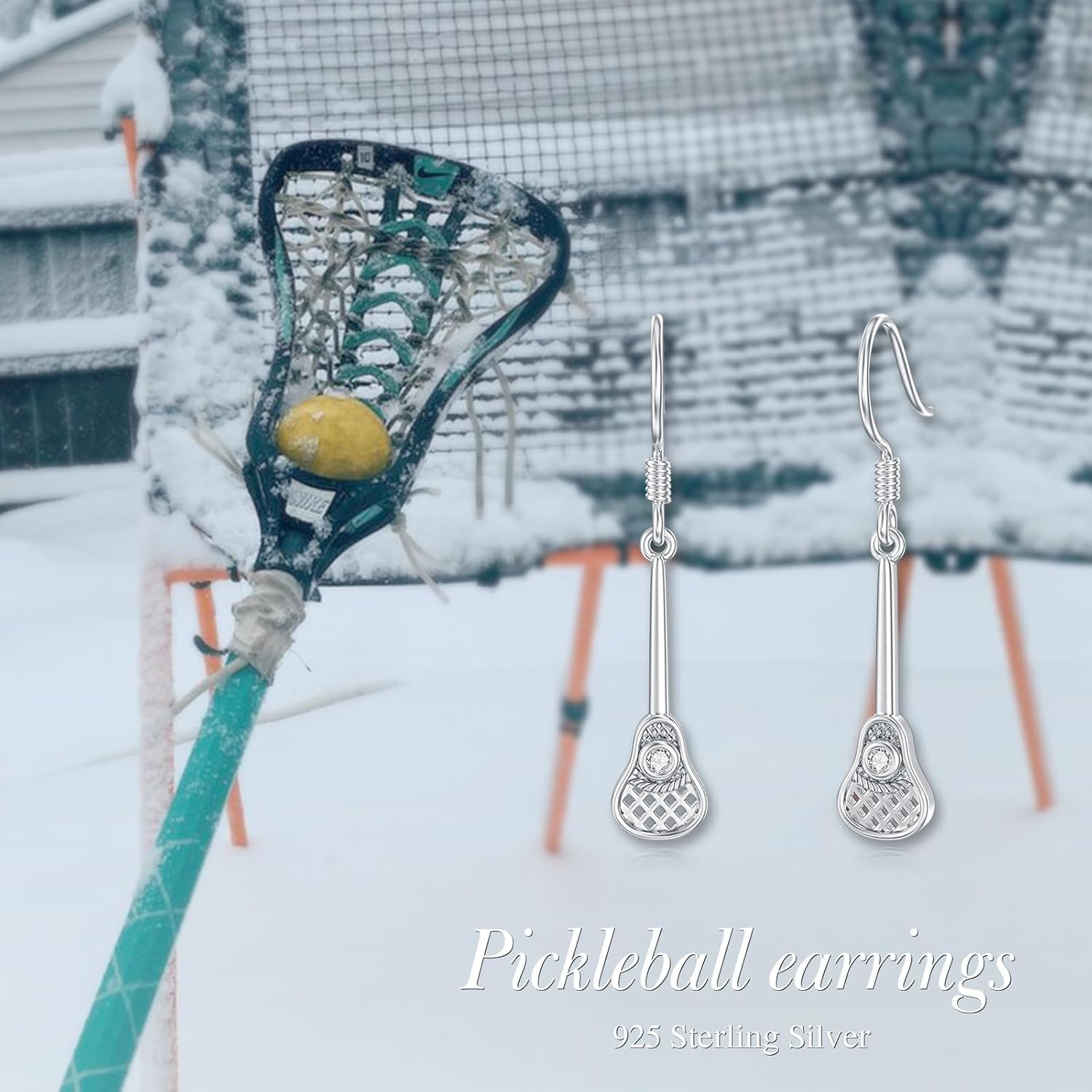 MONGAS Lacrosse/Bowling/Golf/Earrings for Women Sterling Silver Lacrosse/Bowling/Golf/Earrings Jewelry for Women Sport Lovers