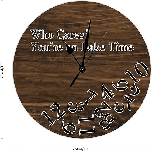 Vista 28 de Round Wall Clocks Whatever I'm Late Anyway Wood Wall Clocks Vintage Brown Wood Grain Distressed Clocks Battery Operated Rustic Shabby Wooden Clock