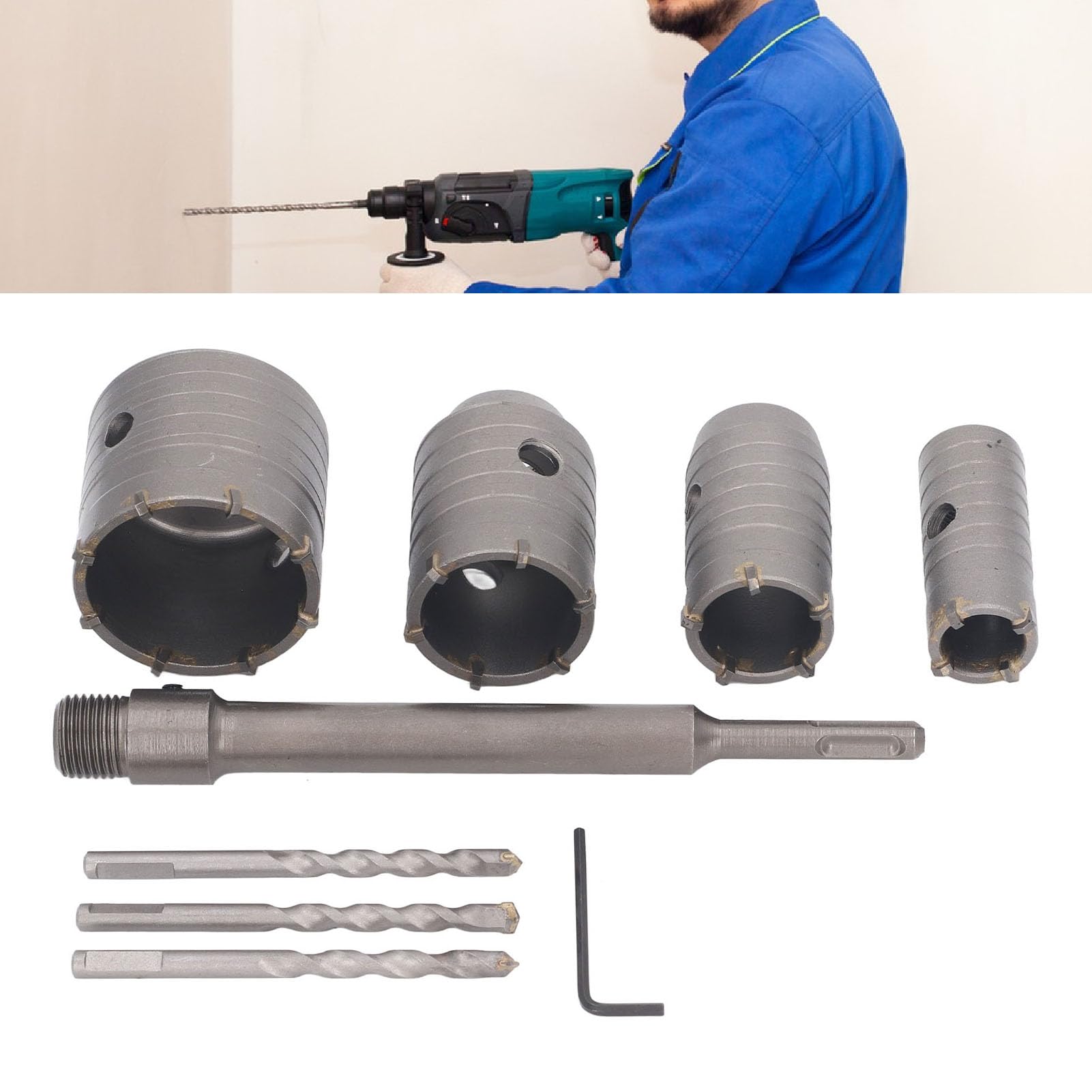 Generic Zestaw Otwornic ściennych 30 Mm 40 Mm 50 65 Zestaw wierteł o Wysokiej Wydajności do Projektów z Cegły i Cementu